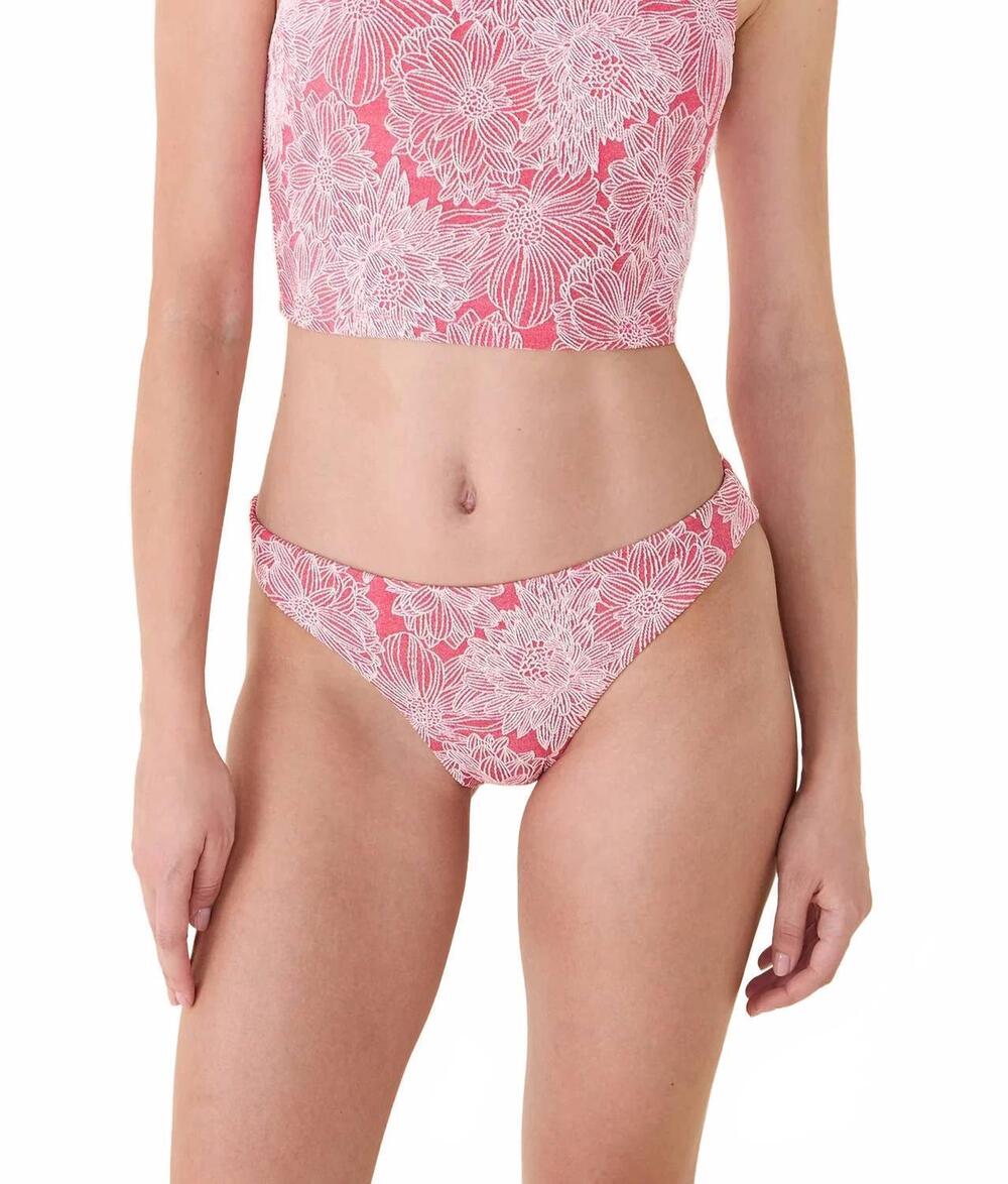 NEW ANDIE SWIM signature bikini bottom in peachy garden jacquard